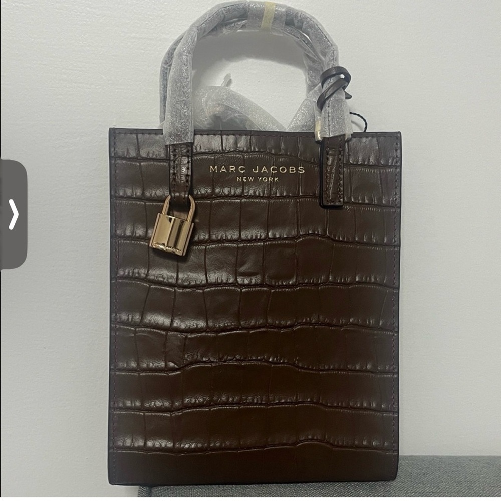 Marc Jacobs Chocolate Croc-Embossed Tote mini tote bag - Picture 6 of 6